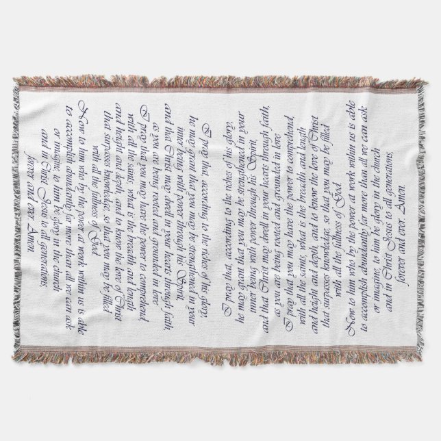 3h16 d'Ephesians - couverture de jet de 21 prières (Devant)