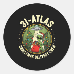 3i_atlas Christmas Delivery Crew Alien Santa Space Classic Round Sticker