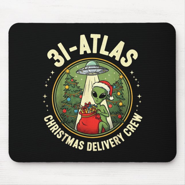 3i_atlas Christmas Delivery Crew Alien Santa Space Mouse Pad (Front)