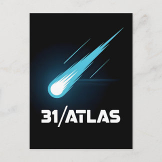 3I Atlas Glitch Style Sci Fi Retro Space Funny Holiday Postcard