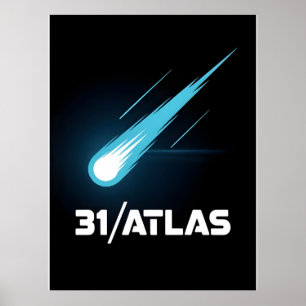 3I Atlas Glitch Style Sci Fi Retro Space Funny Poster