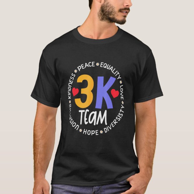 3K Team Crew Squad Teacher Kindergarten Kinder Ele T-Shirt (Front)