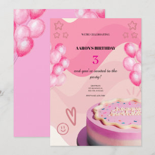 3nd Birthday Invitation – Cute & Customizable Part