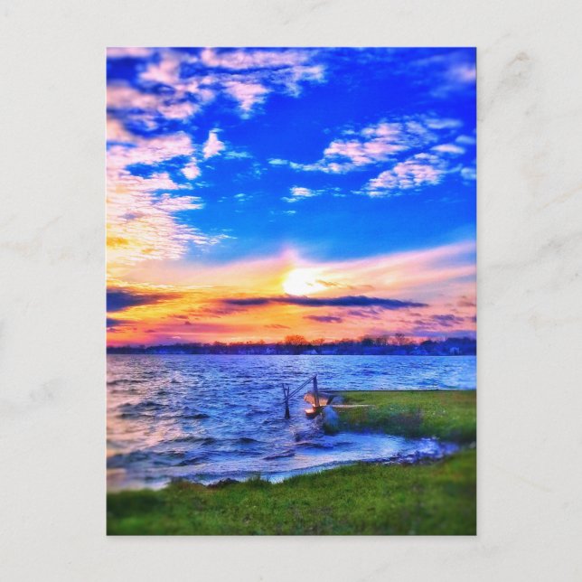 3NEW LAKE SUNSET POSTCARD (Front)