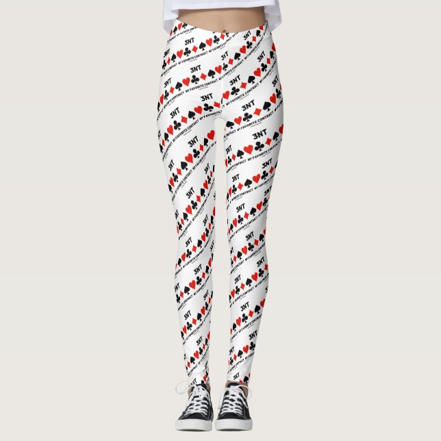 3NT My Favourite Contract Four Card Suits Bridge Leggings (Front)