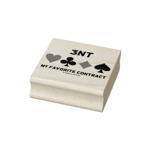 3NT My Favourite Contract Four Card Suits Bridge Rubber Stamp