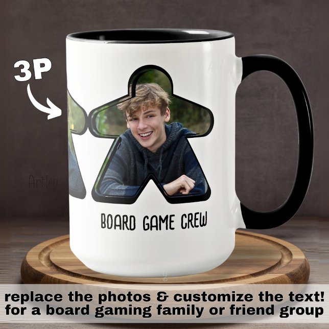 3P Custom Photo Meeple Board Game Group  Mug (Creator Uploaded)