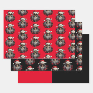3pc Santa Skull Wrapping Sheets