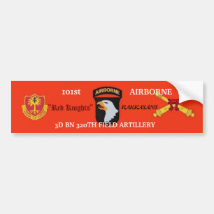 3rd 320th Artillery Red Knights bumper sticker