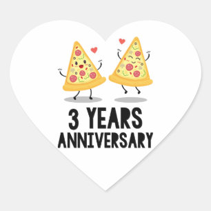 3rd Anniversary 3 Years Heart Sticker