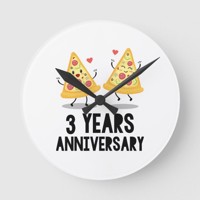 3rd Anniversary 3 Years Round Clock (Front)