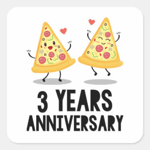 3rd Anniversary 3 Years Square Sticker