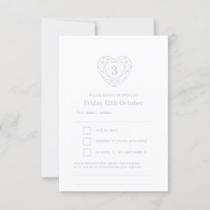 3rd anniversary crystal heart reply RSVP