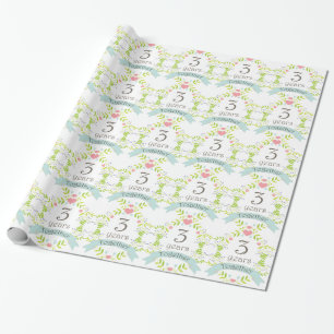 3rd Anniversary Love Heart Gift Wrap