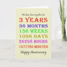 3rd Anniversary Milestones Card