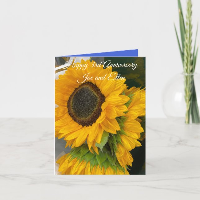 3rd Anniversary Sunflower Card (Front)