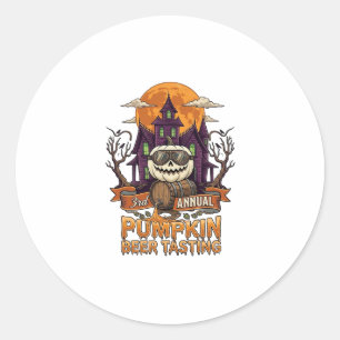 3rd Annual Pumpkin Beer Tasting Halloween Haunted Classic Round Sticker
