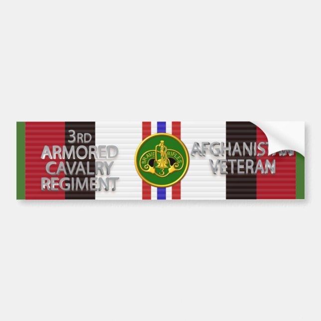 :  3rd Armored Cav Regiment Afghanistan Veteran Bumper Sticker (Front)