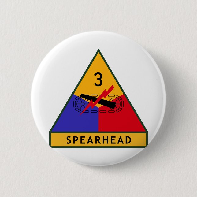 3rd Armored Division 2 Inch Round Button (Front)