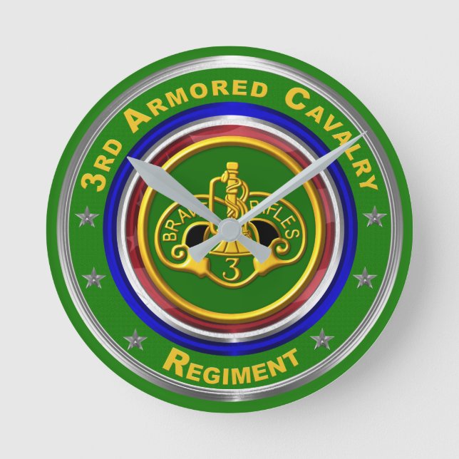 3rd Armoured Cavalry Keepsake Round Clock (Front)