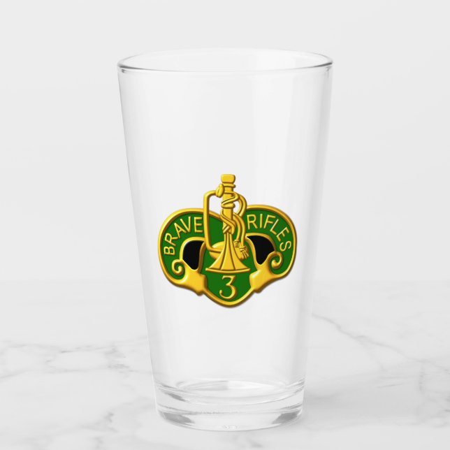 3rd Armoured Cavalry Regiment “Brave Rifles” Glass (Front)
