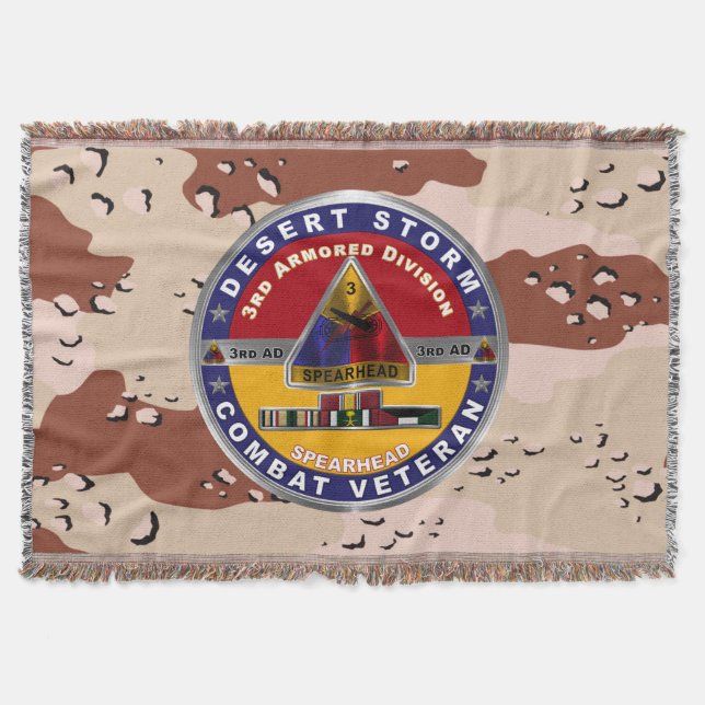 3rd Armoured Division Desert Storm Veteran Throw Blanket (Front)