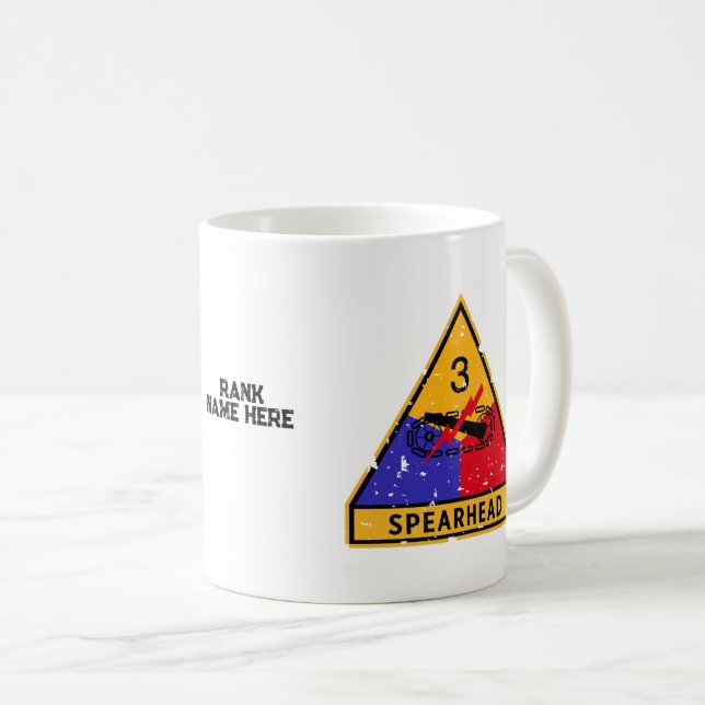 3rd Armoured Division - US Military "Grunge" Coffee Mug (Front Right)