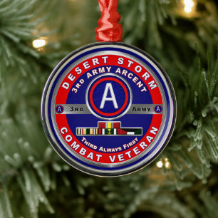 3rd Army ARCENT Desert Storm Veteran Metal Ornament