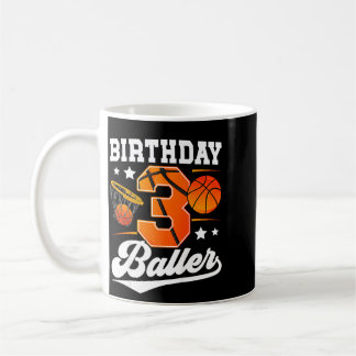 3rd basketball birthday party 3 year old coffee mug
