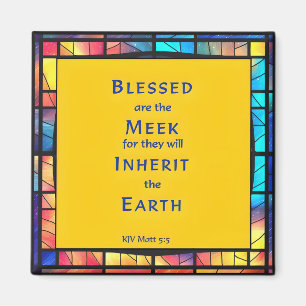 3rd Beatitude from Jesus' Sermon on the Mount Magnet