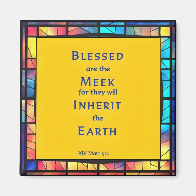 3rd Beatitude from Jesus' Sermon on the Mount Magnet (Front)