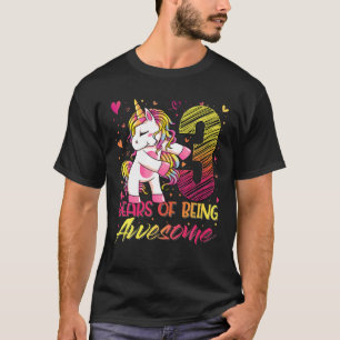3Rd Birthday 3 Year Old Girl Flossing Unicorn Part T-Shirt