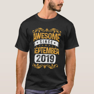 3rd Birthday 3 Years Old Awesome Since September T-Shirt