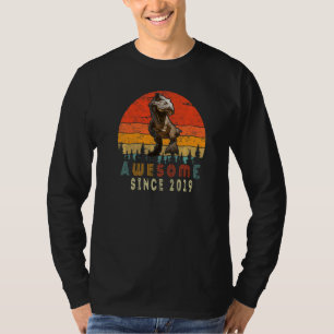 3rd Birthday Awesome Since 2019 3 Years Old Dinos T-Shirt