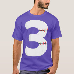 3rd Birthday Baseball Big Number Three 3 Year Old  T-Shirt