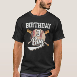 3rd Birthday Baseball Boy 3 Year Old Baseball Play T-Shirt