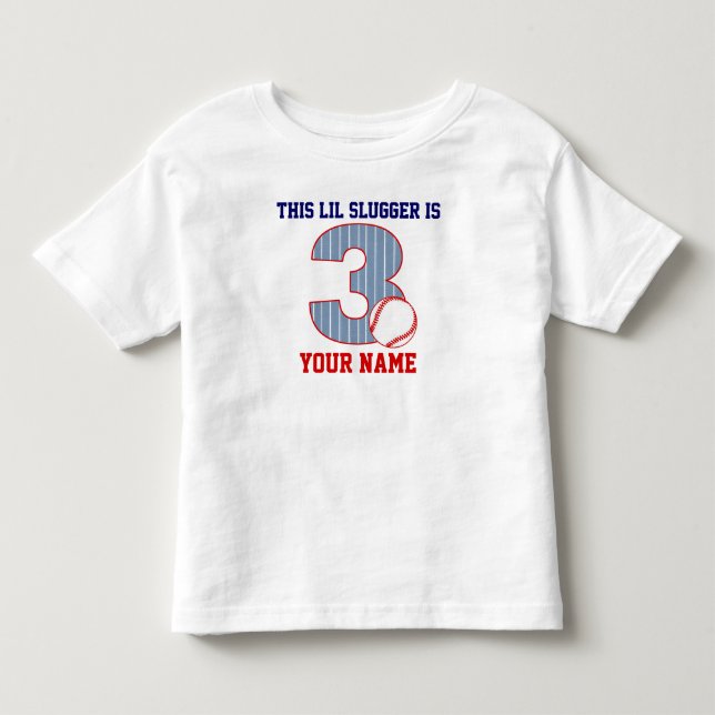 3rd Birthday Baseball Personalized T-shirt (Front)