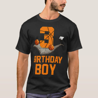 3Rd Birthday Basketball Jersey 3 Year Old Boy Born T-Shirt
