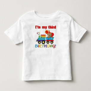 3rd birthday bear train toddler t-shirt