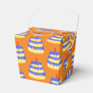 3rd Birthday Blue Cake Favor Box