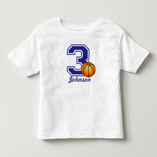 3rd Birthday boy basketball personalized Toddler T-shirt