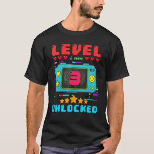3rd Birthday Boy Level 3 Unlocked Video Gamer Birt T-Shirt
