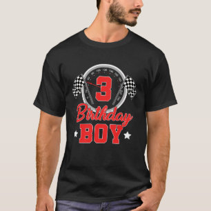 3rd Birthday Boy Race Car Birthday Racing Car Flag T-Shirt
