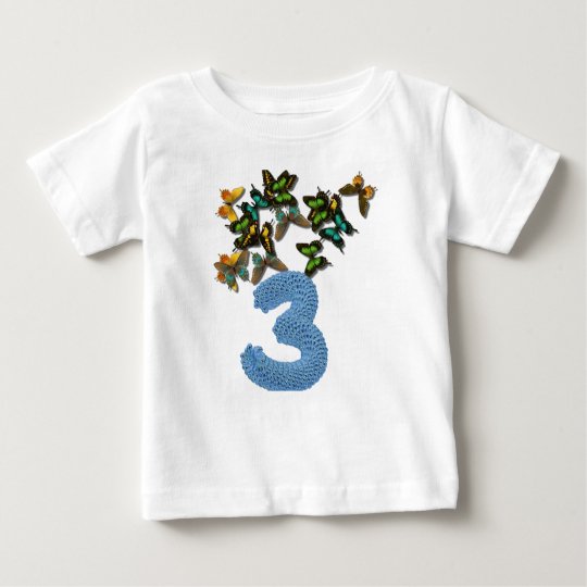 3rd birthday butterflies baby T-Shirt