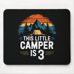 3rd Birthday Camping Shirt For 3 Year Old Kids Cam Mouse Pad