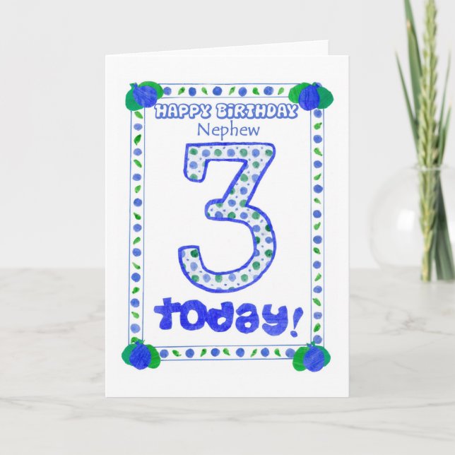 3rd Birthday Card for a Nephew (Front)