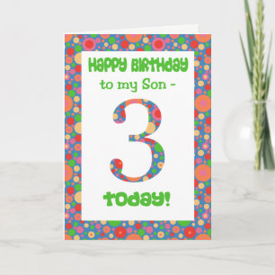 3rd Birthday Card for a Son, Bright and Bubbly