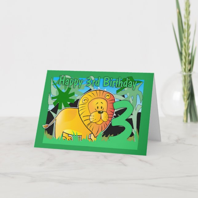 3rd Birthday Card - Lion (Front)