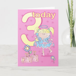 3rd birthday card pastel angel