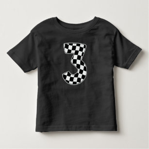 3rd Birthday Chequered Number 3 Car Racing Flag  Toddler T-shirt